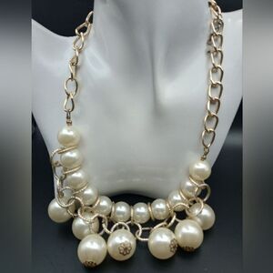 Lustrous pearl drop dangle necklace N340